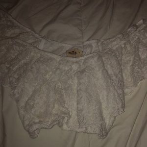 Hollister white lace crop top